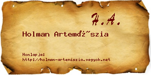 Holman Artemíszia névjegykártya